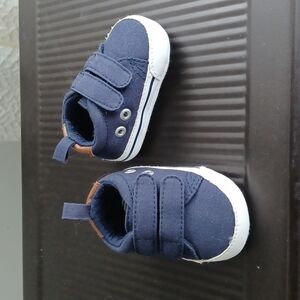 🟢Gymboree Baby Boy Size 01 Navy Blue Shoes